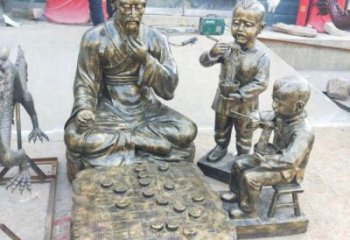 彩绘下象棋雕塑厂家 现代雕塑 公园民俗雕塑