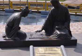 村口下象棋雕塑厂家 仿古雕塑 公园民俗雕塑