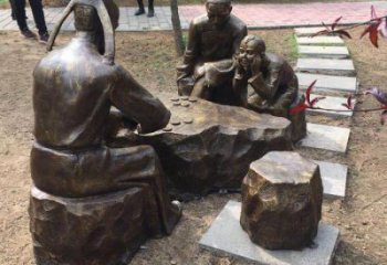 房地产下象棋雕塑制造商 现代雕塑 玻璃钢民俗雕塑