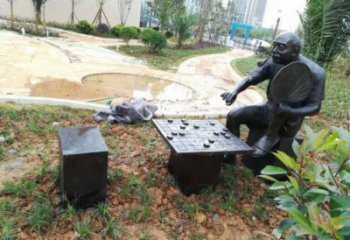 公园下象棋雕塑厂家 创意民俗雕塑 美陈雕塑