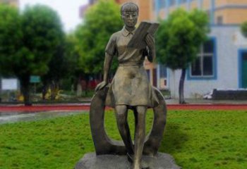 户外看书雕塑厂家 喷漆人物雕塑 抽象学生雕塑