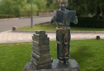 街头看书雕塑厂家 大型学生雕塑 别墅区学生雕塑