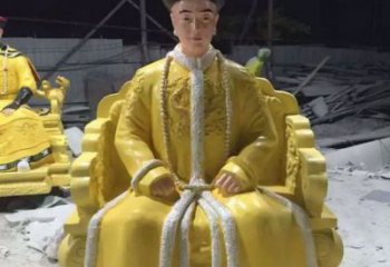 大型皇帝雕塑生产 仿真古代雕塑 玻璃钢人物雕塑