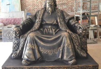 皇帝雕塑 烤漆大型古代雕塑 人物玻璃钢雕塑