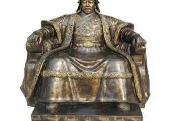 中式皇帝雕塑 玻璃钢古代雕塑 仿铜雕塑
