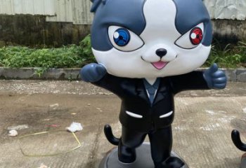 加工喷漆黑猫警长雕塑 中式村口卡通雕塑 草地雕塑