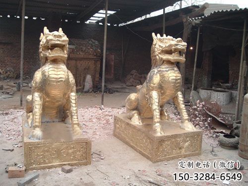 公园麒麟雕塑,仿铜动物雕塑,玻璃钢造型雕塑 公园麒麟雕塑,仿铜动物雕塑,玻璃钢造型雕塑