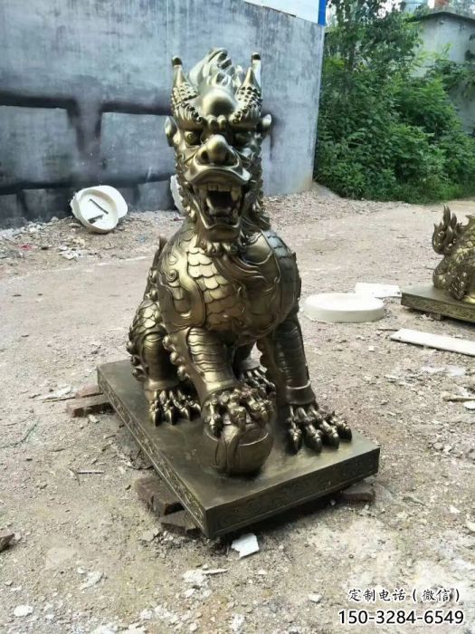 室外麒麟雕塑，动物仿铜雕塑，抽象效果