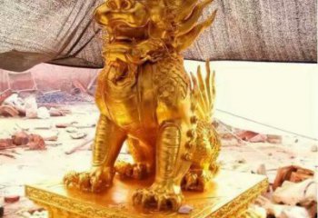 房地产麒麟雕塑，仿古动物雕塑，玻璃钢材质雕塑