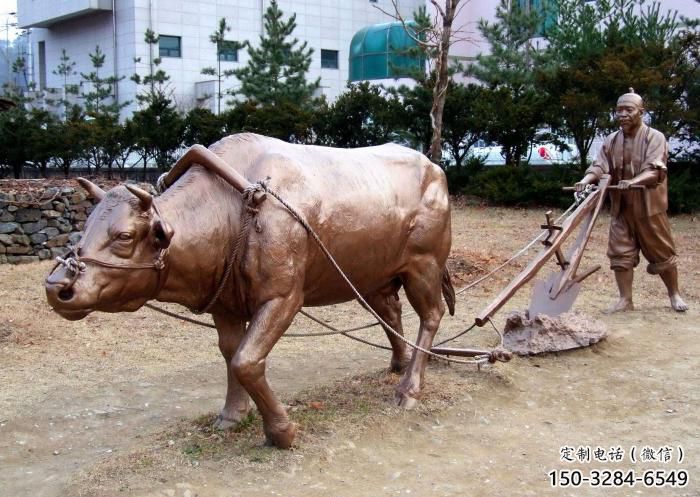 农耕水牛雕塑,田间景观小品,抽象几何原理 农耕水牛雕塑,田间景观小品,抽象几何原理