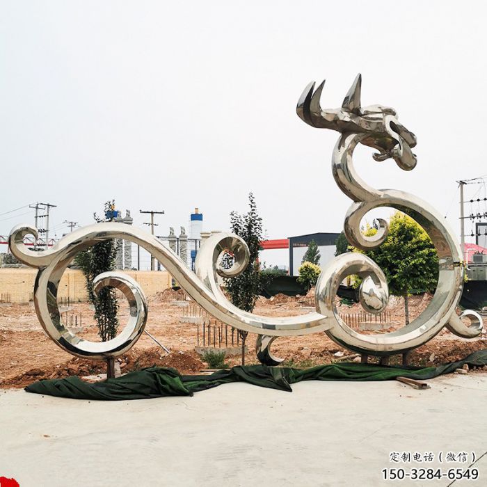 公园龙形雕塑厂家，动物摆件，城市园林摆件