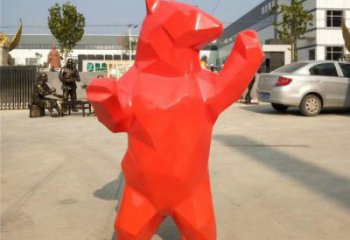 仿真大熊雕塑厂家，酒店房地产雕塑，现代景观小品