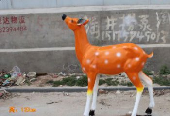 抽象梅花鹿雕塑，彩绘工艺，玻璃钢动物雕塑厂家