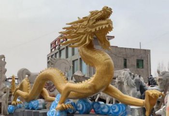 大型龙形雕塑厂家，动物摆件，城市园林摆件