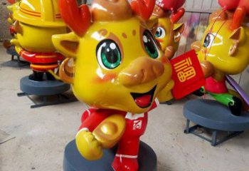 彩绘龙形雕塑厂家，动漫动物小品，彩绘工艺效果