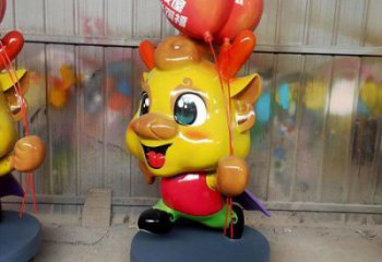 户外龙形雕塑厂家，动漫动物小品，彩绘工艺效果