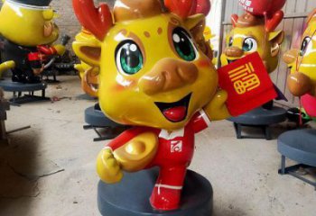 卡通龙形雕塑厂家，动漫动物小品，彩绘工艺效果