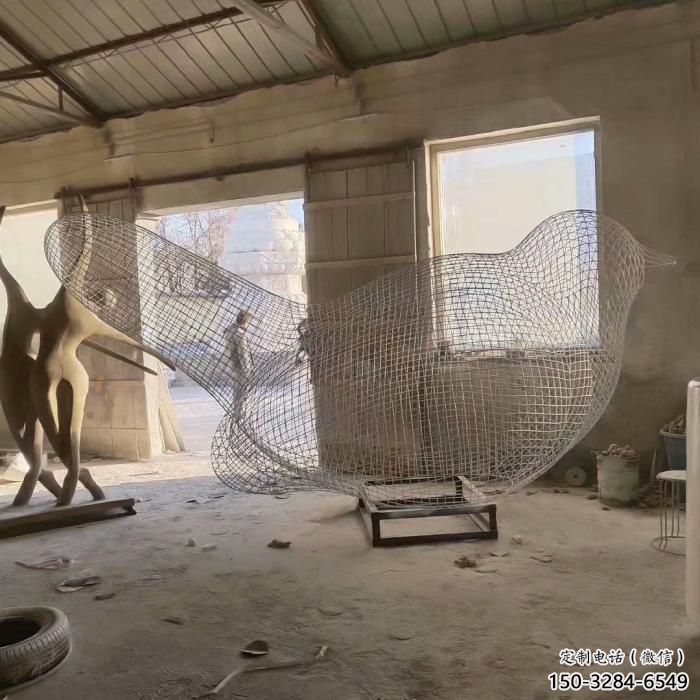 街道鸟类雕塑,动物小品,镂空工艺效果 街道鸟类雕塑,动物小品,镂空工艺效果