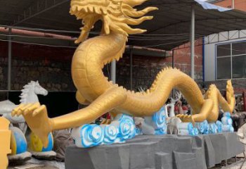 抽象龙头雕塑，动物玻璃钢雕塑，房地产售楼处摆件