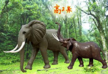 步行街小象雕塑厂家，景观主题，古铜工艺