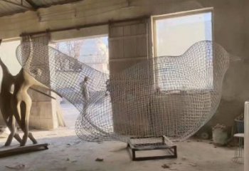 街道鸟类雕塑，动物小品，镂空工艺效果