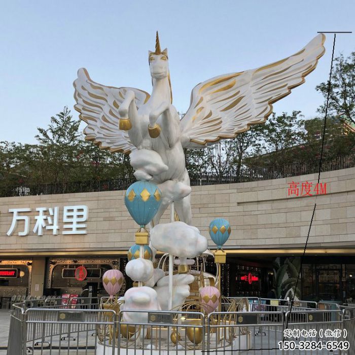 预定景区天马雕塑，美陈小品，仿真动物雕塑主题
