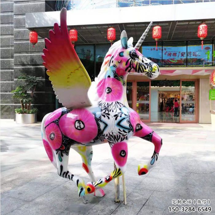 庭院天马雕塑厂家,现代小品,彩绘工艺效果 庭院天马雕塑厂家,现代小品,彩绘工艺效果