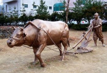 农村小牛雕塑厂家，广场摆件，抽象工艺