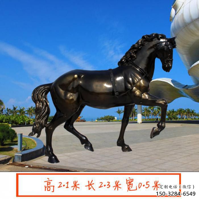 公园小马雕塑厂家，景观题材，镀铜工艺