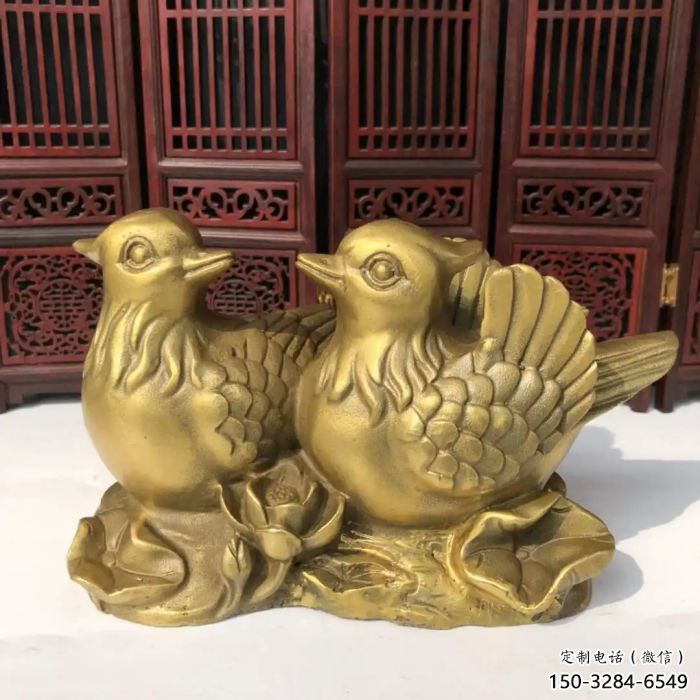 承接仿真鸳鸯雕塑 酒店公园雕塑 风景区摆件