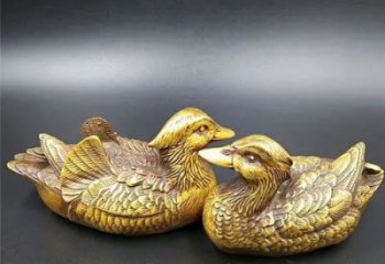 水景鸳鸯雕塑厂家 风景区动物雕塑 广场小品