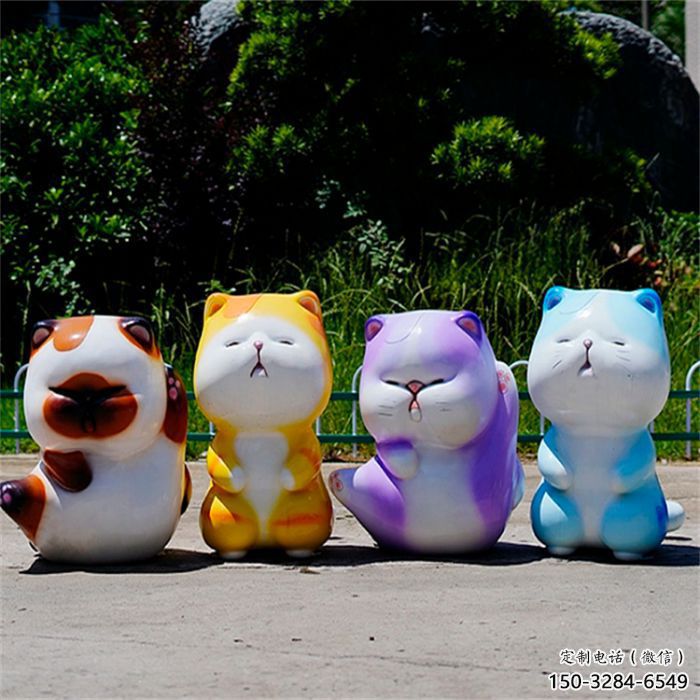 卡通猫咪雕塑厂家,彩绘卡通雕塑,动漫景观工艺 卡通猫咪雕塑厂家,彩绘卡通雕塑,动漫景观工艺