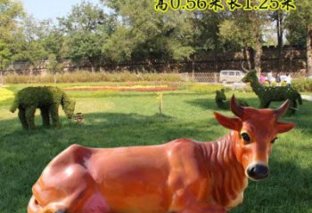 仿古黄牛雕塑制造商 庭院彩绘雕塑 田间小品