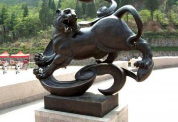抽象白虎雕塑，仿古动漫雕塑，仿古摆件