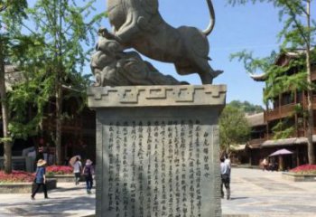 售楼部白虎雕塑，仿铜动物雕塑，彩绘题材