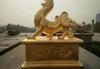 小区白虎雕塑厂家，拉丝动物雕塑，抽象效果