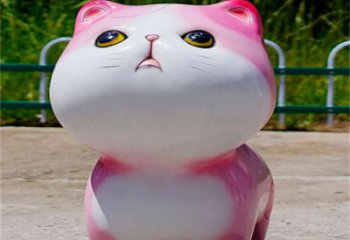 公园猫咪雕塑，动漫雕塑，彩绘工艺效果