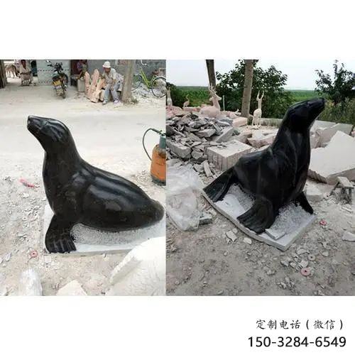 广场海豹雕塑厂家 公园仿真雕塑 抽象摆件