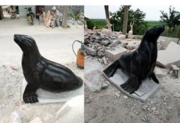 广场海豹雕塑厂家 公园仿真雕塑 抽象摆件