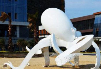 公园乌贼雕塑，生物景观雕塑，玻璃钢生物雕塑