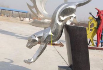 公园猎豹雕塑，仿真动物雕塑，锻造工艺