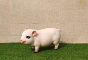 彩绘野猪雕塑，户外动物雕塑，抽象效果