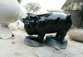广场野猪雕塑，户外动物雕塑，烤漆工艺制造