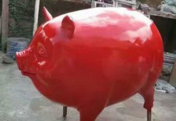 野猪彩绘雕塑，动物仿真雕塑，公园广场摆件