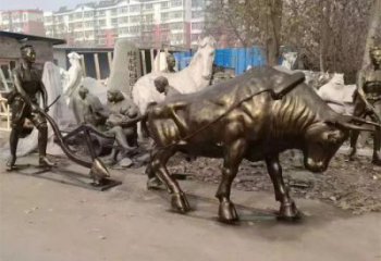 户外老牛雕塑，动物美陈雕塑，仿真工艺