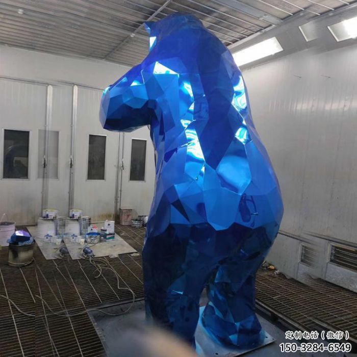 小区狗熊雕塑,几何动物雕塑,抽象效果 小区狗熊雕塑,几何动物雕塑,抽象效果