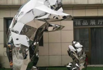 庭院狗熊雕塑，抛光动物雕塑，镜面形式