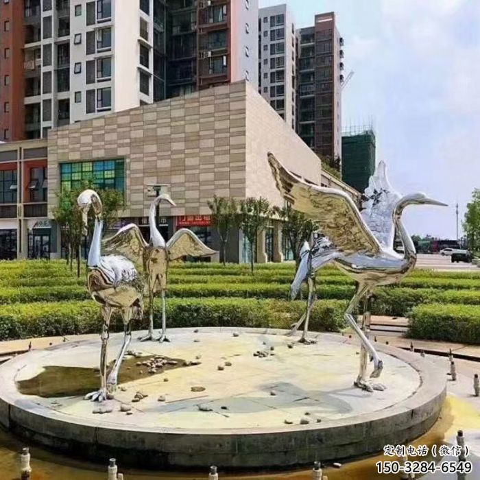 镂空白鹤雕塑厂家 广场近代雕塑 门口小品