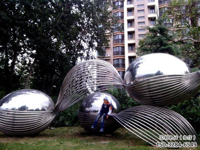广场恐龙蛋雕塑厂家 抽象景观小品 烤漆雕塑