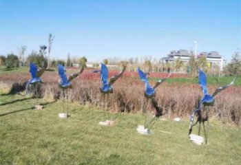 广场白鹤雕塑厂家 公园仿真雕塑 抽象摆件